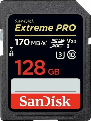 SanDisk Extreme PRO 128GB SDXC Memory Card UHS-I U3 C10 170MB/s 4K HD Camera