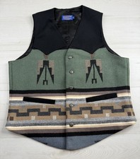 Vtg Pendleton Vest High Grade Western Wear Navajo Aztec Geometric USA Made 40