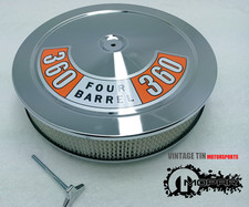 New 14 X 3 Chrome Air Cleaner With Mopar 360 Four Barrel Logo New 14 X 3 Chrome Air Cleaner With Mopar 360 Four Barrel Logo