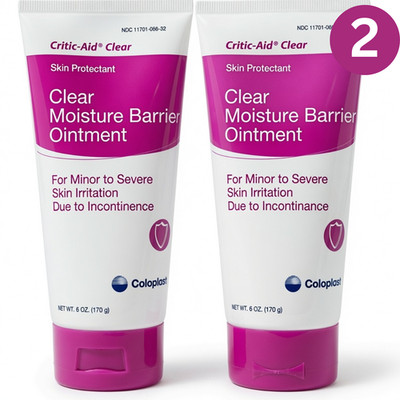 Critic-Aid Clear Moisture Barrier Ointment 6oz Skin Protectant 2Pack 7567