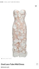 Oval Lace Tube Midi Dress - Bella Barnett - Brand New With Tags RRP: $160