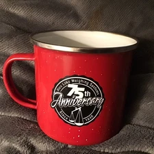 Rice Lake Wi 75 Th Anniversary Rice Lake Weighing Systems Enamel Tin Cup