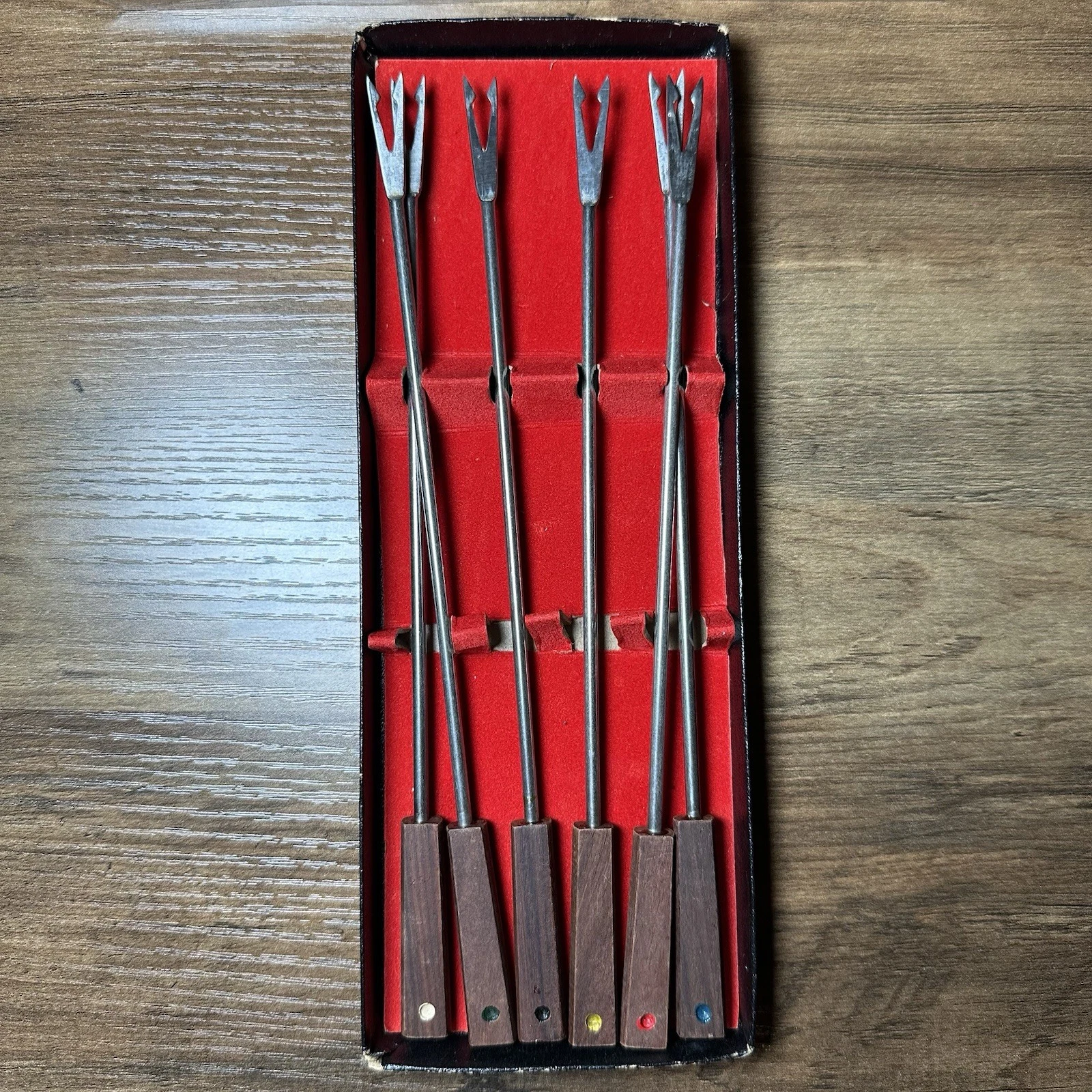 Vintage Viking Import MCM Fondue Forks Set Of 6 Japan Mid Century Modern