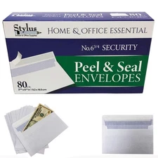 80 Peel Self Seal Letter Mailing White Envelopes N6 3/4 Shipping 3 5/8 x 6 1/2In