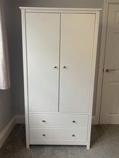 Habitat Brooklyn White 2-Door Wardrobe with 2 Drawers