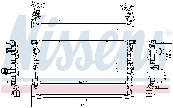 Nissens KüHler WasserküHler MotorküHler FüR BMW 5Er Touring 520D 530D Xdrive-image