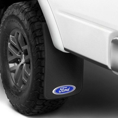 Plasticolor 000539R01 Easy Fit Black Mud Flaps w Ford Logo