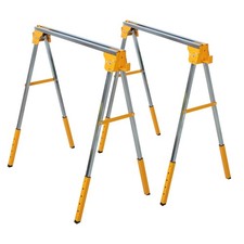 2PACK Adjustable Height Sawhorse,Folding Heavy Duty Steel Sawhorse for Garage
