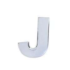 3D Metal Car Emblem Letter Sticker Chrome Plating Zinc Alloy J Silver