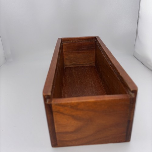 Antique FOLK ART Mahogany Wood Box Slide Top Domino Chess Men Game Storage Box - Picture 12 of 16