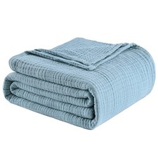 Muslin Blanket 100 Cotton Blanket Throw 50 x65 , Lightweight Breathable Summ...
