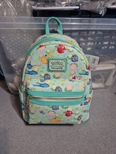 Loungefly Pokémon Water Type Lily Pad Allover Print Mini NWT Backpack