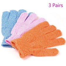 US 6 PCS Exfoliating Spa Bath Gloves Shower S...