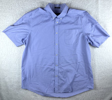 Eddie Bauer XXL Wrinkle Resistant Relaxed Fit Blue Gingham Plaid Button Shirt