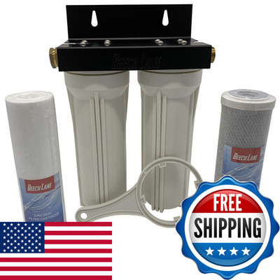 Beech Lane External Rv Dual Water Filter System Leak-Free Brass Fittings
