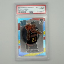 2017 Panini Donruss Optic Red/Yellow John Collins Rated Rookie Card #182 PSA 10. rookie card picture