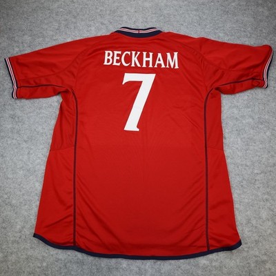 England Football Shirt Large Red Away Kit 2002 2004 Soccer Jersey