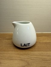 White Ceramic Milk Jug With Lait On Front