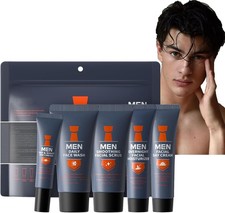 Mens Face Care Kit, Skincare Gift Set for Men, Mens Skincare Facial Kit