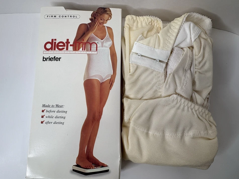 Faja vintage SEARS DIETÉTICA CONTROL FIRME BRIEFER TALLA 38D blanca nueva de stock Foto 3 de 4