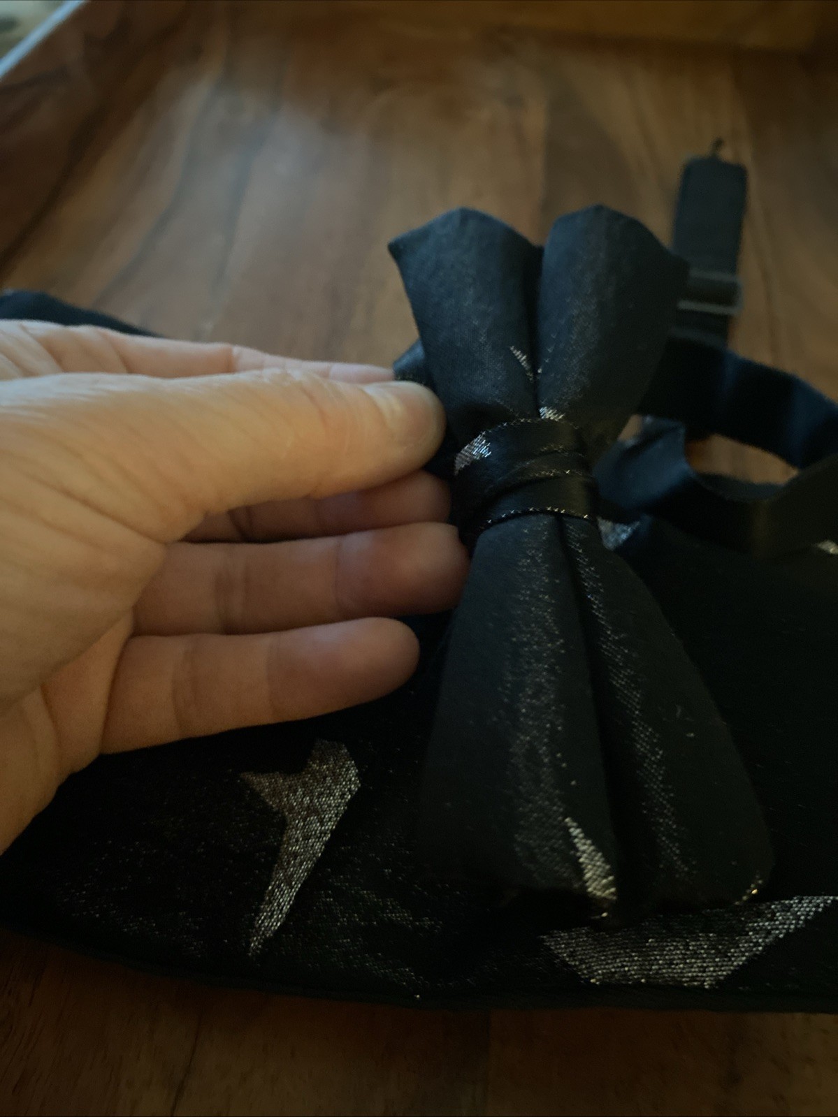 Black And Silver Star Pattern Cummerbund And Bow … - image 5