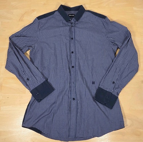 Dirk Bikkembergs, Dirk Bikkembergs Men's Sz L Button Up Long Sleeve Shirt Windowpane Plaid