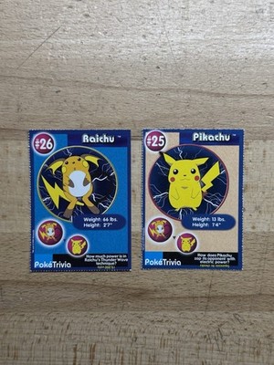 1999 Pokemon Burger King PokeTrivia Pikachu & Raichu Evolution Set, Original 151