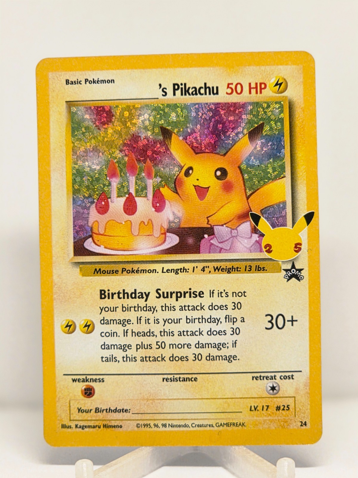 Pokemon Card - Birthday Pikachu, Celebrations 25th anniversary - English