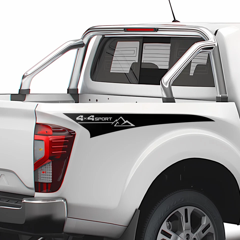 Parachoques trasero deportivo rayas laterales para Nissan Frontier Navara todas las generaciones NP300 Foto 2 de 4