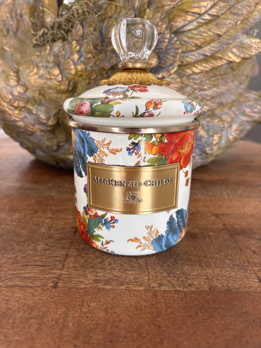 MACKENZIE-CHILDS キッチン保存容器 蓋付き Amazon.com: MACKENZIE-CHILDS Enamel Squashed Pot, Cute Enameled
