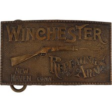 Brass Winchester Firearm Rifle Shotgun Hunting Ammunition Vintage Belt Buckle