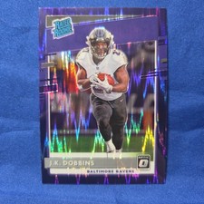 J K Dobbins 2020 Panini Optic Rated Rookie Purple Shock #161  