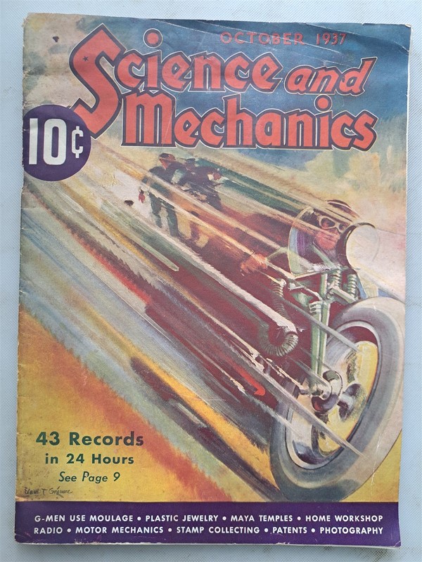 Science and Mechanics Magazine - October 1937 Issue Motorcycle Records