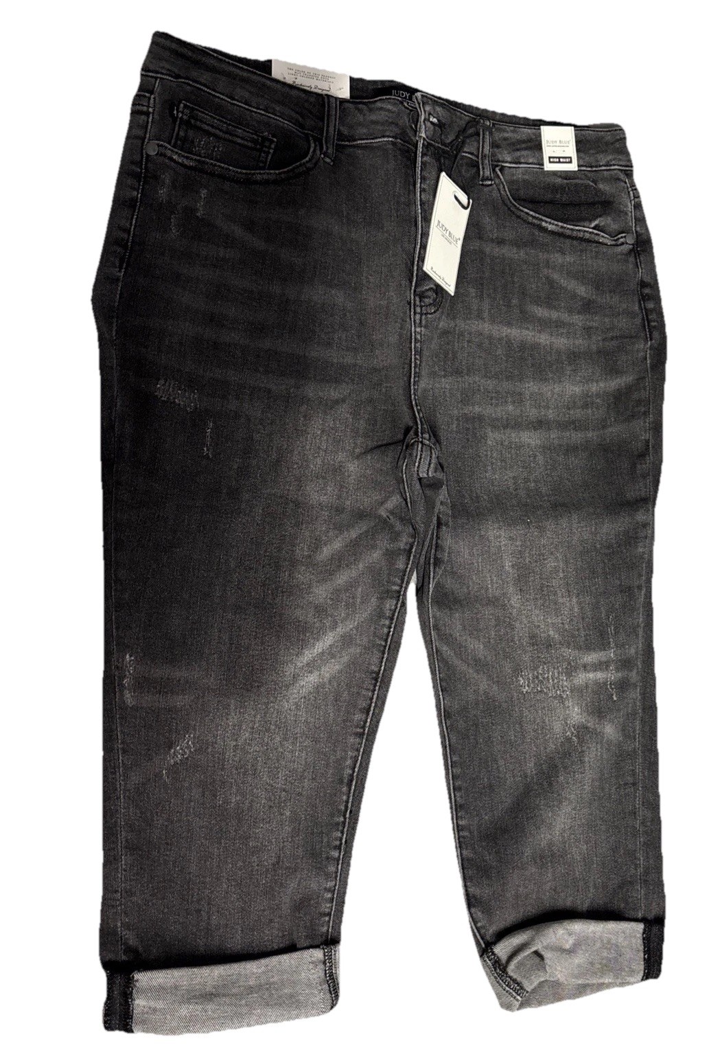 Judy Blue High Waist Capri Jeans Womens 15/32 Black Stretch NWT