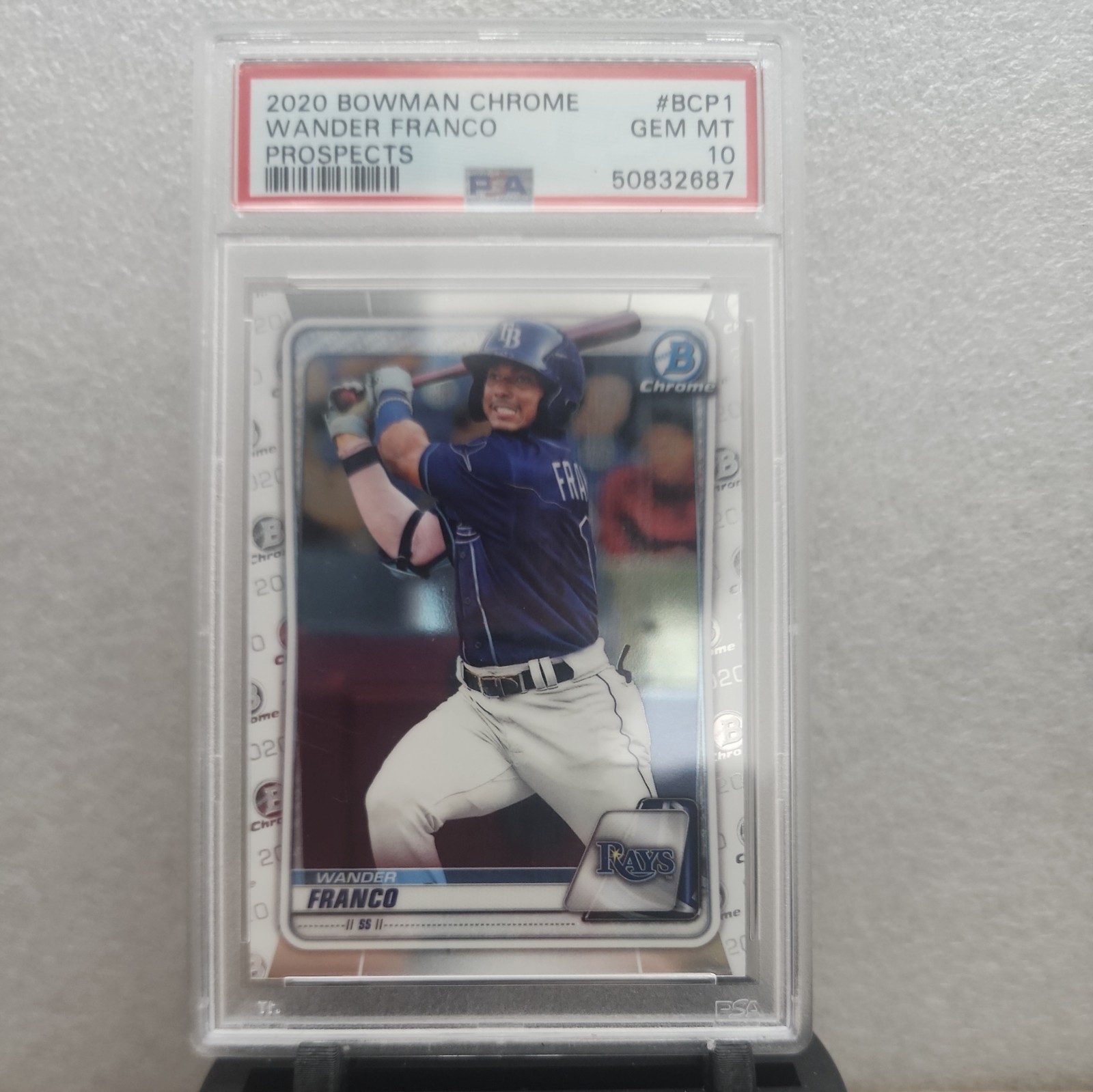 PSA 10 WANDER FRANCO 2020 Bowman Chrome Tampa Bay Rays Rookie Card RC GEM MINT