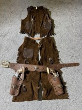 VTG RARE GABRIEL LONE RANGER 1975 DOUBLE HOLSTER,CHILD COSTUME,2 HUBLEY TOY GUNS