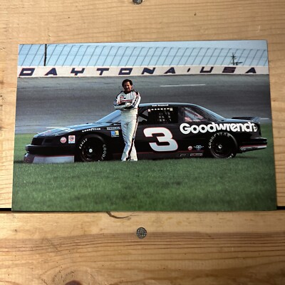 Dale Earnhardt Sr Vintage 1989 #3 Goodwrench Hero Post Card Nascar RCR #1
