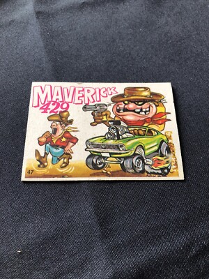 VINTAGE 1970 ODDER ODD HOT ROD DONRUSS TRADING CARD STICKER MAVERICK ...