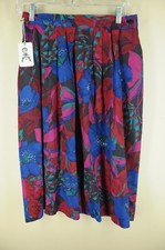 Vintage F. Shay Women's Red Blue Floral 50's 60's Skirt S/M Small Medium