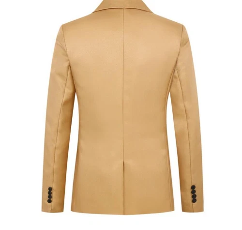 Men's Lapel Blazer Jacket One Button Suit Solid Long sleeve New Coats Fashion - Picture 14 of 25