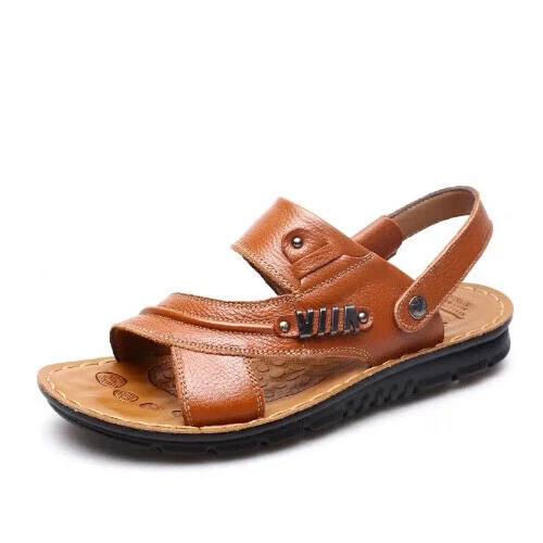 Neu Strand Sommer Herren Sandalen Leder Wandern Outdoor bequem Trekking - Bild 10 von 18