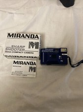 Miranda Sharp Shooter Film Camera Blue 33mm Lens Fixed Focus Built-In Flashlight
