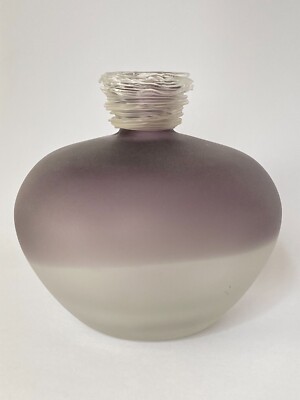 Pretty Vase Satin White Purple Deco Neck H14 D14 EDG Enzo De Gasperi