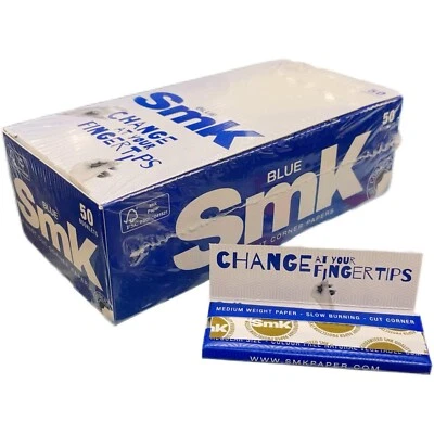 Sealed Box Of 50 Books SMK Brand Rolling Cigarette Papers FREE SHIPPING - image 1 of 4