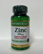 Nature's Bounty Zinc 50mg Immune Health Supplement-100 Caplets-Exp.5/2025