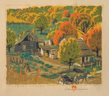Harden Hollow by Gustave Baumann - Vintage Southwest Woodcut Art Print