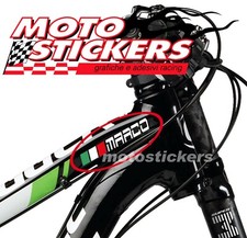 3 Nomi adesivi bici + bandiera - per canotto Bicicletta - MOTOSTICKERS