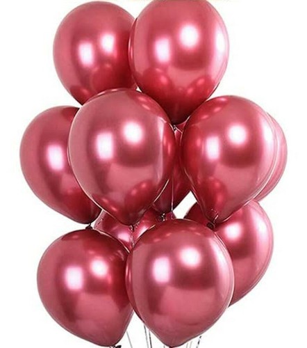 Red 70 PC Chrome Metallic Confetti balloons 12" strip tape shower party wedding - Picture 7 of 13