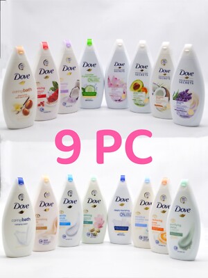 Dove Body Wash Shower Gel Assorted 9 Different Scents (16.9 oz x 9)