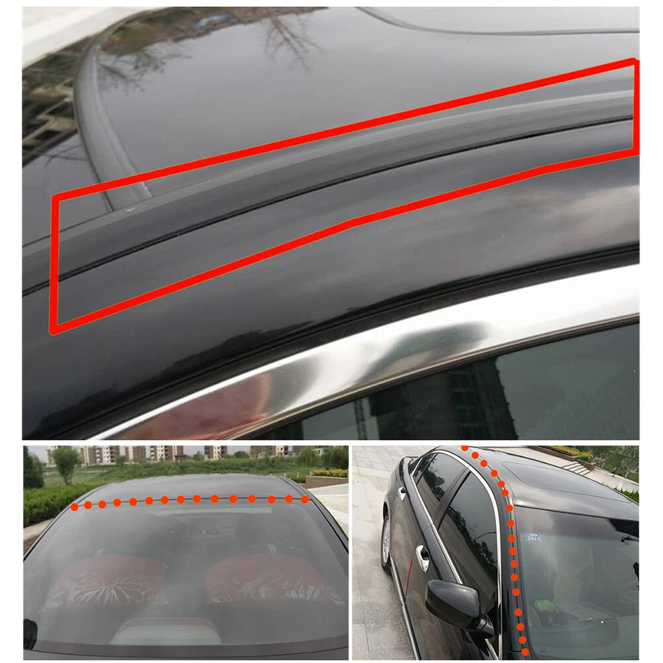 118 дюймов T-тип черная резиновая уплотнительная полоска для края лобового стекла автомобиля звуконепроницаемая - Изображение 2 из 4